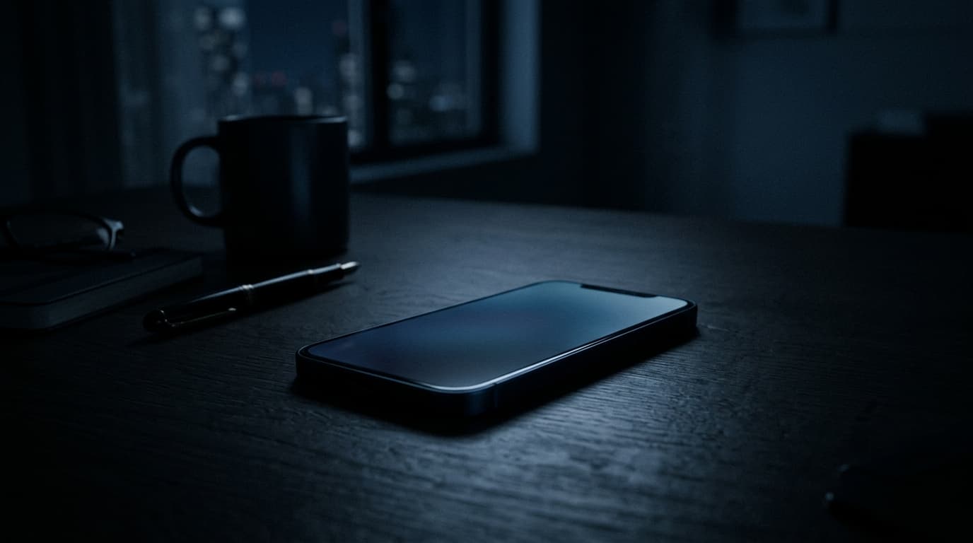 Écran de téléphone et documents bancaires sur un bureau sobre
