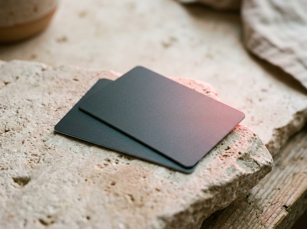 Two payment cards and a receipt lying on a light counter